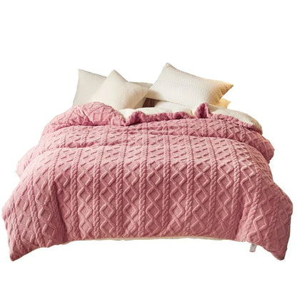 Dual Use Artificial Cashmere Duvet Cover Winter Warm Plush Quilt Cover Blanket Warmth Double-sided Fleece Comforter Covers Soft