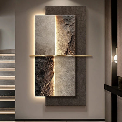 Modern Luxury Entrance Decoration Sandstone Painting lamp For Corridor Living Room Hotel Hallway Indoor Home Mural Light