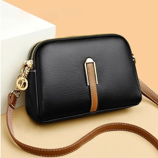 100% pravá kožená taška na ramenní taška Dámská kabelka návrhářka hovězí chlopně Luxusní dámské tašky Messenger Crossbody Tašky pro ženy