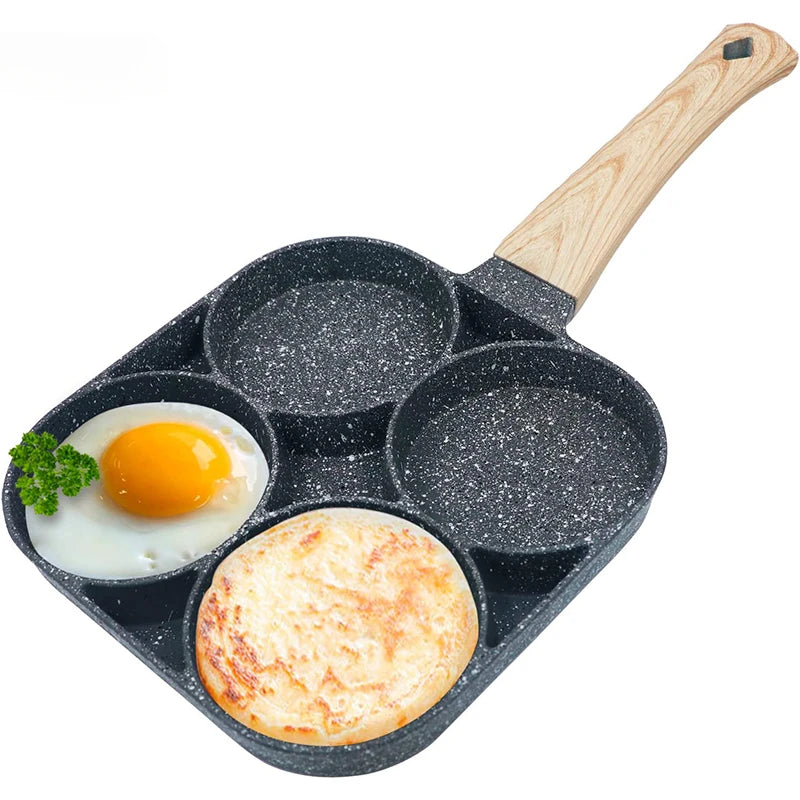 2/4-hulls stekepotte panne tyknet omelett panne non-stick egg pannekake biff panne matlaging egg skinke panner frokostprodusent kokekar panne