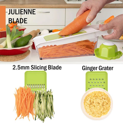 Kaasrasp met Container 5 in 1 Mandoline Snijmachine Keuken Groentesnijder Cutter Uiensnijder Veggie Julienne Snijmachine JT574