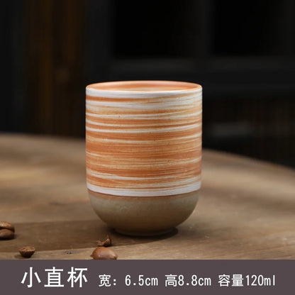 Vintage Espresso Cup with Niche Design Japanese Retro Rough Pottery Handmade Wabi Sabi Cup Ceramic Afternoon Tea Cup