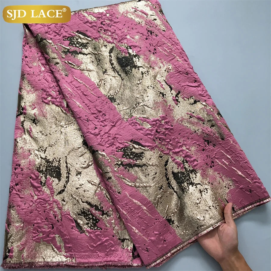 SJD LACA French African Brocade Lace Fabrics 2024 High Quality Nigerian Jacquard Damask Lace For Sewing Women Party Dresses 4023