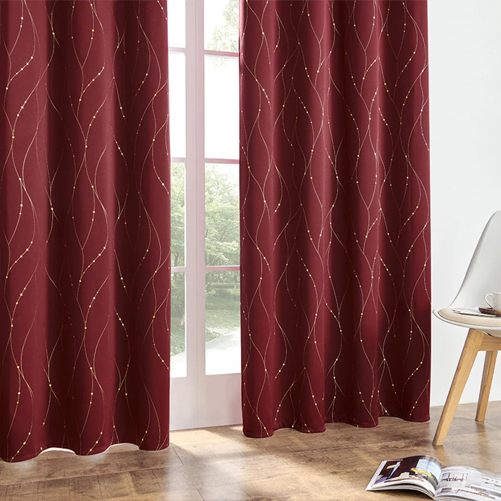 1 piece of blackout curtains, light-reducing and heat-insulating curtains for living room, bedroom, office decoration