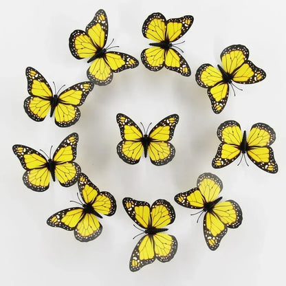 New 10Pcs 4.72 In Monarch Butterfly Decoration Stickers Fake Butterflies for Crafts Artificial Wall 3D Home Decor