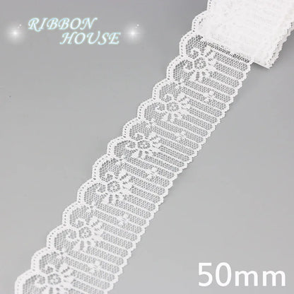 (5 yards/roll) white Lace ribbon fabric Webbing Decoration Lovely gift packing polyester Material