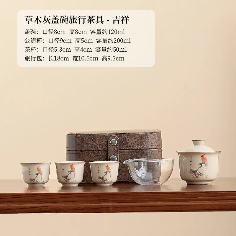 Chinese Style Ceramic Creative Travel Tea Set Household Office Kung Fu Tea Set Portable Outdoor Brewing Teapot Tea Set Gift New