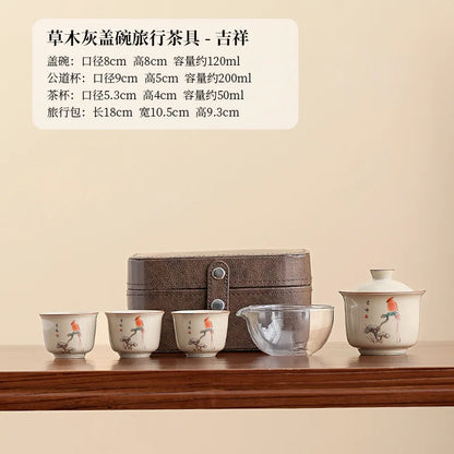 Chinese Style Ceramic Creative Travel Tea Set Household Office Kung Fu Tea Set Portable Outdoor Brewing Teapot Tea Set Gift New