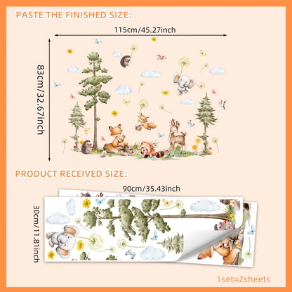 The World Animal Distribution Decorative Map for Bedroom Children's Room Livingroom Playroom and Kindergarten Decoration Sticker