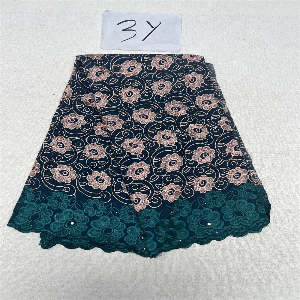 African Sequins Beaded Lace Fabrics  3 yards High Quality Sequence Embroidery French Nigerian Lace Fabric For Wedding Sewing