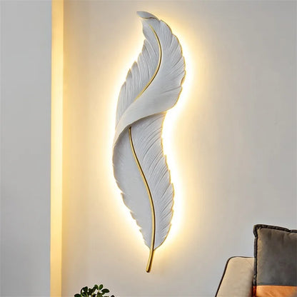 Moderne witte veren muur licht woonkamer decoratie led muurlampje bed achtergrond slaapkamer decor muur sconce