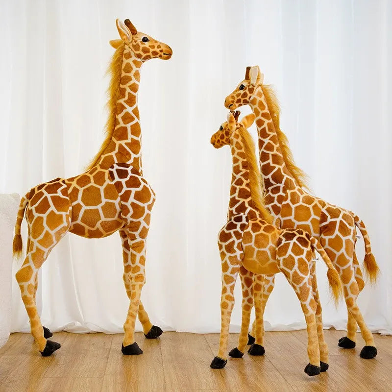 Nei 1pc Rieseggréisst Giraffe Plesesch Spillsaachen léif Stuffdird Digo Waffing Doll Gebuertsdag Kaddoen