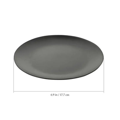 4Pcs Black Melamine Plate Round Melamine Dishes Flat Bottom Melamine Plates Gothic Dinnerware Set Serving Plate Kitchen Plates