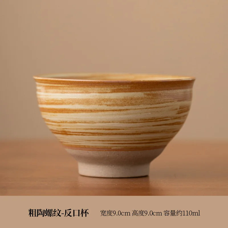Vintage Espresso Cup with Niche Design Japanese Retro Rough Pottery Handmade Wabi Sabi Cup Ceramic Afternoon Tea Cup