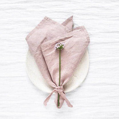 4PCS 40X40CM Pure Linen Napkins Cloths Soft Comfortable Fabric Reusable Kitchen Accessories for Wedding Birthday Parties