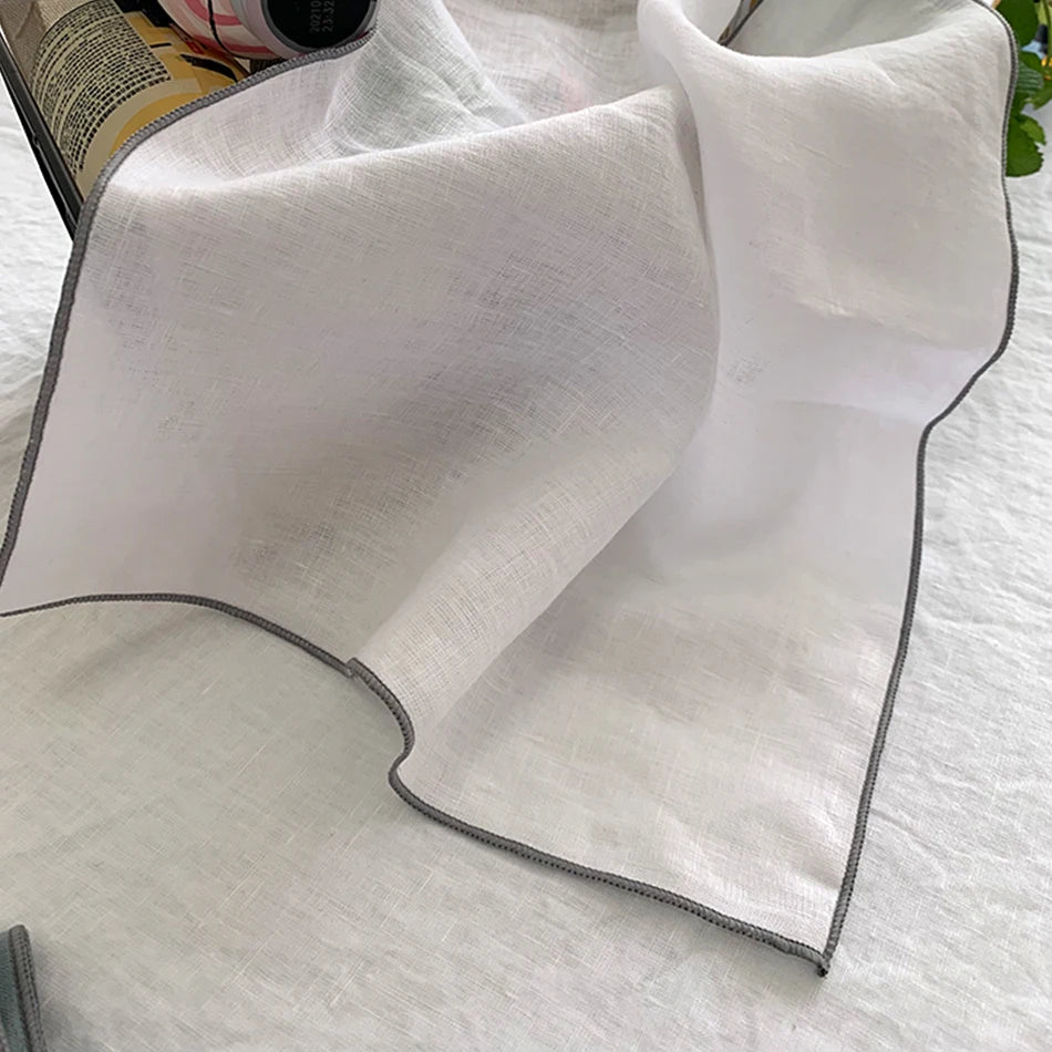 4PCS Pure Linen 100% Napkins Cloths Reusable 40x40cm Soft Comfortable Fabric Kitchen Accessories for Wedding Birthday Parties