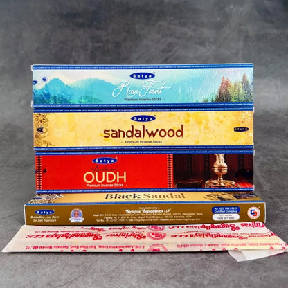 5BOX NAG Champa Indian Incense Collection Satya Handmade Sticks with Six Flavors Refreshing Medicinal Aromas for Home Meditation