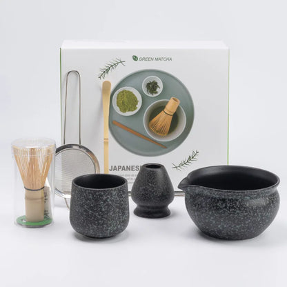 6 PCS Matcha Set Matcha Tea Kit Glaze Change with Master Cup 100-Prong Bamboo Whisk Tea Scoop Japanese Matcha Tea Accessories