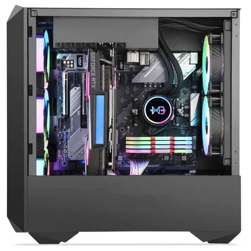 Wovibo CPU охладител течна вода охлажда вентилатор вентилатор RGB ARGB за Intel LGA 1150 1151 1155 1200 1700 2011 AMD AM3 AM4 Радиатор