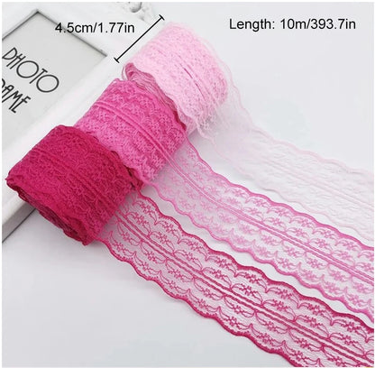 10metteren / Roll 4.5cM Breet Rake Ribbon Trim Stoff zolidde Faarf Lace fir Appare Saumbing Caiming Caie