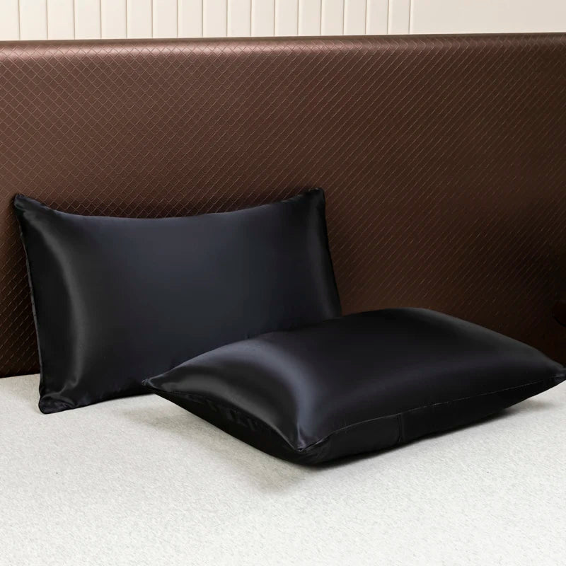 Satin Bed Sheet Sets for Summer Silky Smoooth Top Sheet with Pillowcase Single/Queen/King Ice Cooling Flat Bed Sheet Sets