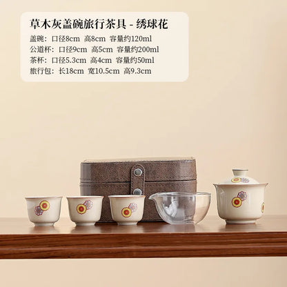 Chinese Style Ceramic Creative Travel Tea Set Household Office Kung Fu Tea Set Portable Outdoor Brewing Teapot Tea Set Gift New