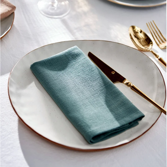 4PCS Cotton Linen Dinner Napkins,Classic Style Kitchen Soft Tea Towels,Dinning Room Washable Reusable Tableware Cloth Place mats