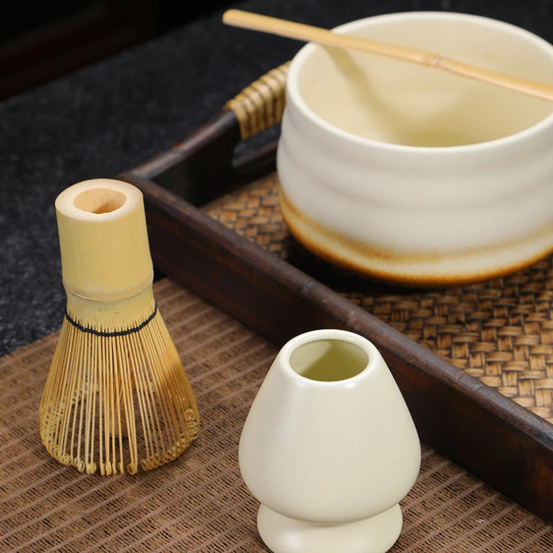 Japanese Matcha Whisk Holder Ceramic Green Tea Bowl Chasen Stand for Living Room Kitchen Dining Room Tea Ceremony Accessories