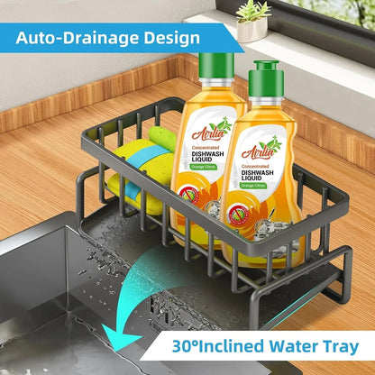 Sink Drain Rack Sponge Holder Sink Faucet Storage Soap Drainer Towel Rack Shelf Organizer Kitchen Accessories