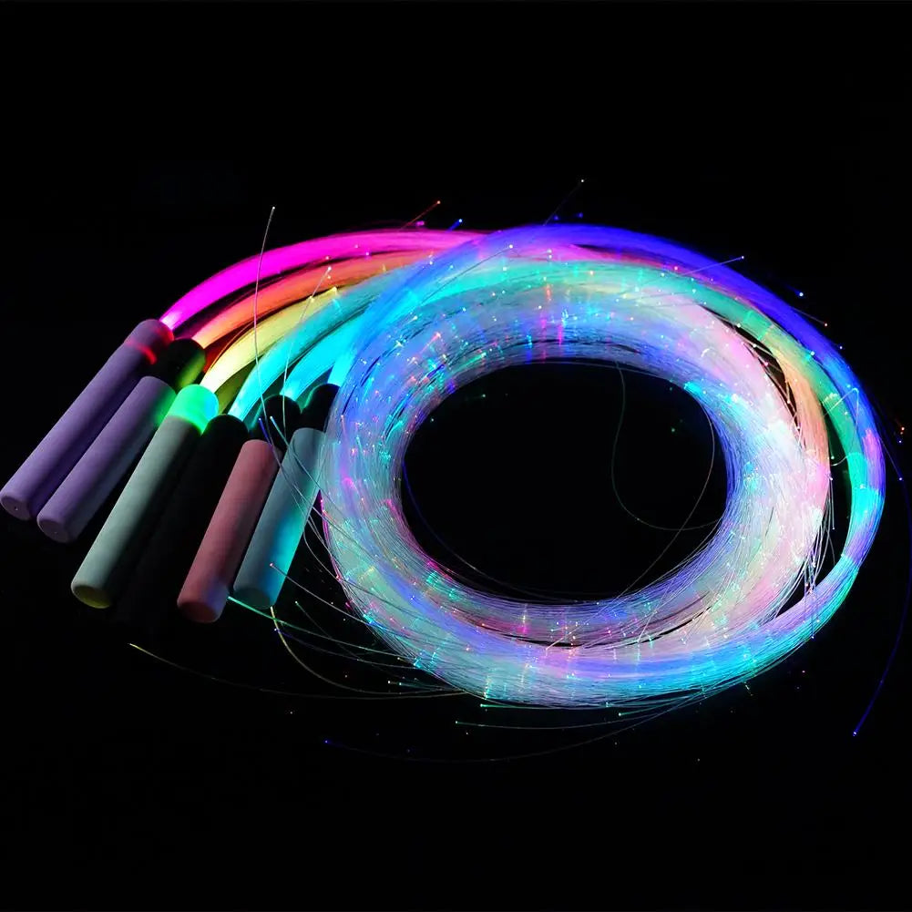 Whip in fibra ottica a LED 360 ° girevole Light up super luminoso giocattolo giocattolo pixel flusso di danza in pizzo festival atmosfera oggetti di scena per feste