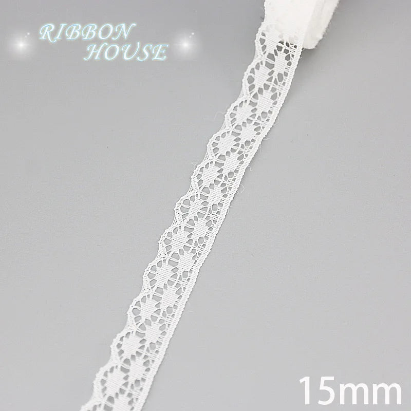 (5 yards/roll) white Lace ribbon fabric Webbing Decoration Lovely gift packing polyester Material