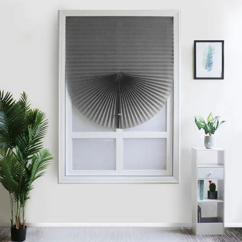 1Pc Half Shades Self-adhesive Windows Nonwoven Folding Curtain Bathroom Balcony Living Room Balcony Curtains Pleated Blinds