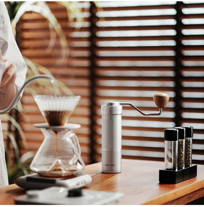 MHW-3BOMBER Manual Coffee Grinder 0.016mm/Click Conical Burr for Espresso Pour Over Adjustable Stainless Steel Barista Tool