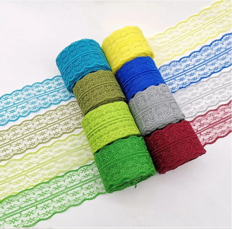 10metteren / Roll 4.5cM Breet Rake Ribbon Trim Stoff zolidde Faarf Lace fir Appare Saumbing Caiming Caie