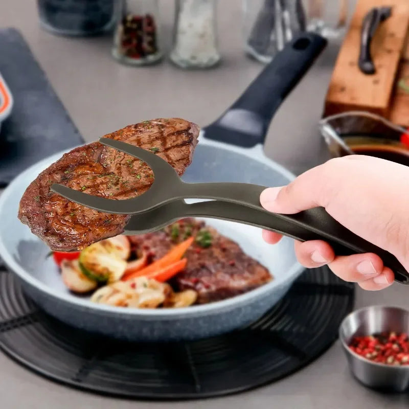 2 v 1 nylonové přilnavosti Flip Tongs Egg Spatula Tongs Steak Spatula Tongs Clamp Pancake Fried Turners Kuchyňské doplňky kuchyňské předměty