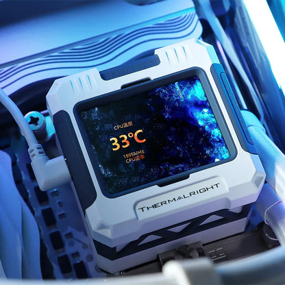 Thermalright FROZEN WARFRAME 360 X إصدار بدون مروحة - الكل في واحد - مبرد مائي بارد - شاشة LCD مقاس 2.4 بوصة - شاشة مخصصة