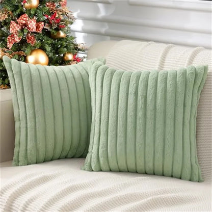 Olanly Faux Fur Pillow Cover 50x50cm Nordic Solid Cushion Cover 45x45 Soft Fluffy Pillowcase Decor Plush Throw Pillow Case Sofa
