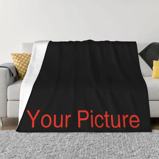 Your Picture Blanket Cover Coral Fleece Plush Customized DIY Print on Demand Dropshipping Warm Throw Blankets for Bed Bedspread