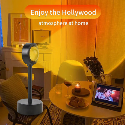 USB Sunset Light LED Rainbow Neon Night Lamp Sunset Projector Self Photography Light Wall Atmosphere Lighting For Bedroom Decor