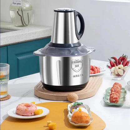 Hachoir à viande électrique automatique en acier inoxydable, 220V, ue, grande capacité, coupe haute puissance, robot culinaire domestique