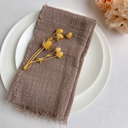 6PCS Napkins 32x32cm Cotton Cloth Gauze Retro Burr Rustic Kitchen Towel Dining Place Mat Wedding Party Linen Napkin Table Decor
