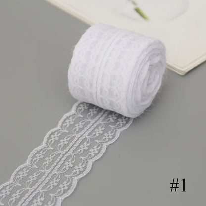 10Meters/Roll 3-4.5cm White Lace Ribbon Home Handmade Crafts Material Hollow Out Floral Lace Tape DIY Apparel Sewing & Fabric