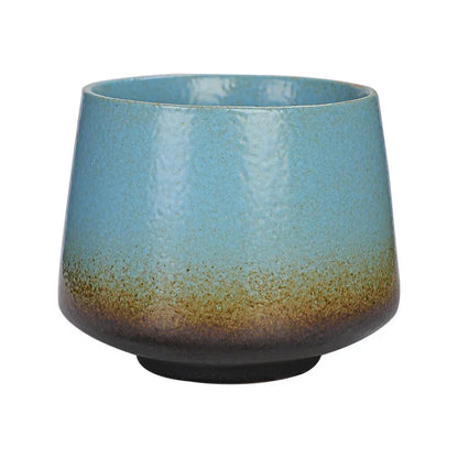 200ml Handmade Pottery Cup Retro Ceramic Coffee Cup with Flower Pattern