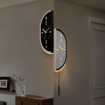 Corner Wall Clock Living Room Clock Wall Mounted Silent Display Wall Clock Modern Design Home Decor