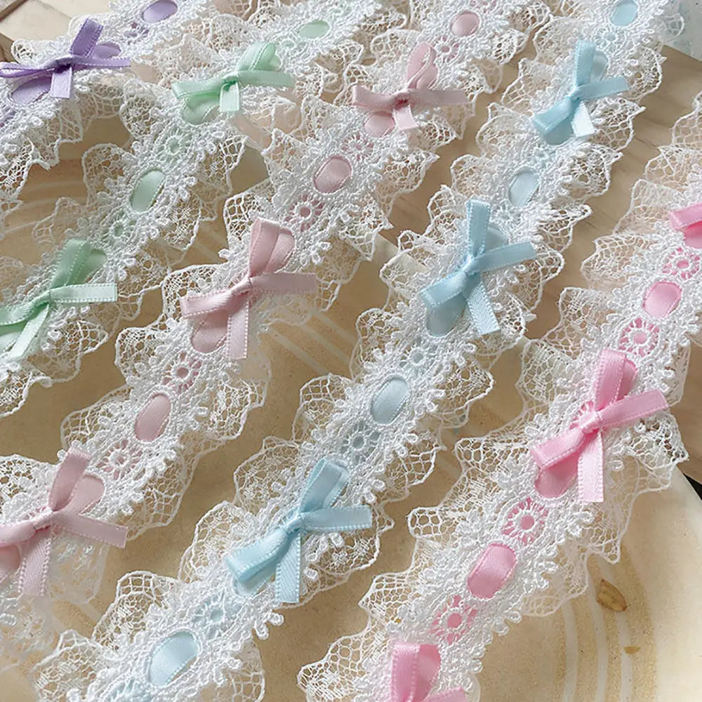 2Meters Bow Decorative Lace Trim Ribbons For Crafts Party Dress Sewing Diy Supplies Handmade Fabric Gift Wrapping Trimming Black