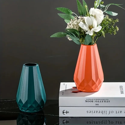 1pc Geometrical Plastic Flower Vase For Room Decor And Home Plastic, Round, Decorative Container for Decoration