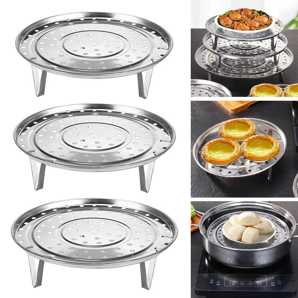 New Stainless Steel Tray Stand Multifunction Cookware Steamer Shelf Pot Steaming Steamer Rack