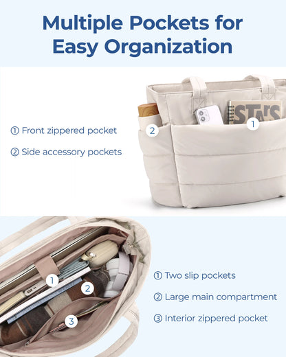 BAGSMART Damentasche, große Kapazität, einfarbig, Einkaufstasche, vielseitige Handtasche für Pendler, Arbeit, Studenten, Klasse, Einkaufstasche