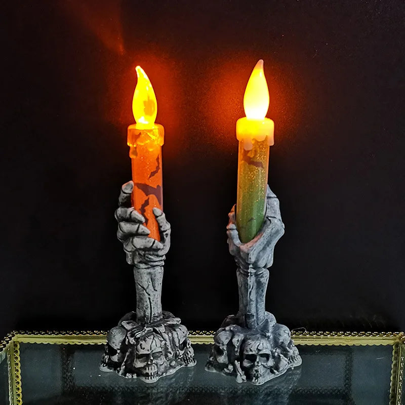 Skeletons de Halloween Velas Ghost Party Party Farty Happy Halloween Party Home Decorations