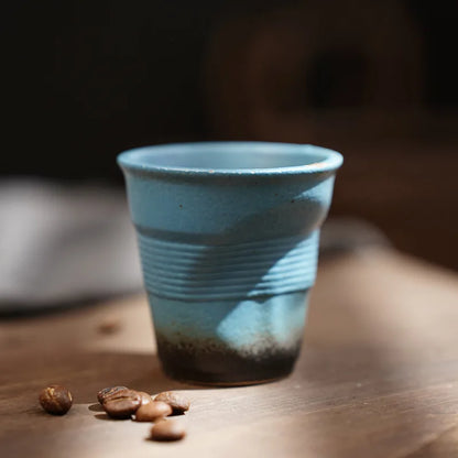 90ml INS Irregular Ceramic Mug Hand-pinch Coffee Cup Mugs Funny Glass Drinking Glasses Kawaii Cup Dessert Plate Mugs Coffee Cup